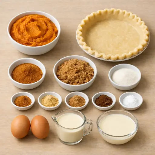 Ingredients for Harvest Pumpkin Pie