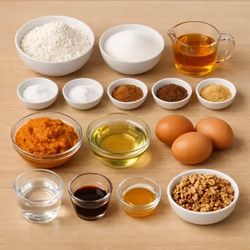Ingredients for Harvest Spice Pumpkin Bread