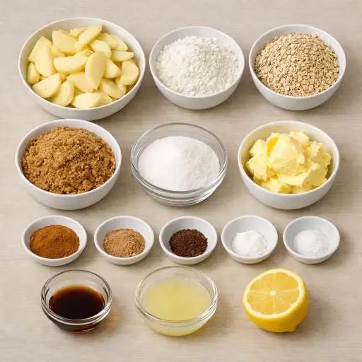 Ingredients for Harvest Spiced Apple Crisp