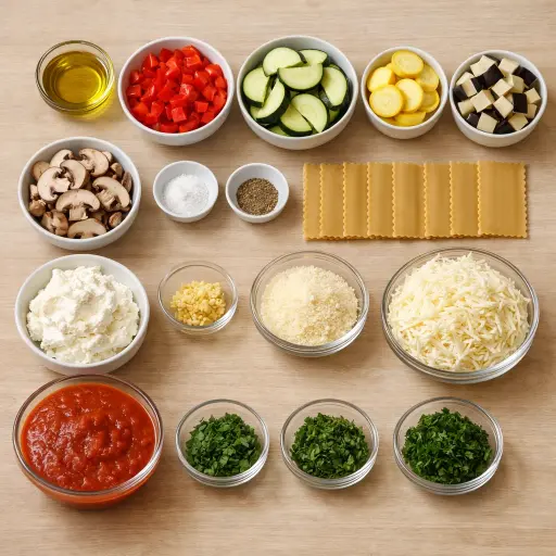 Ingredients for Harvest Vegetable Lasagna