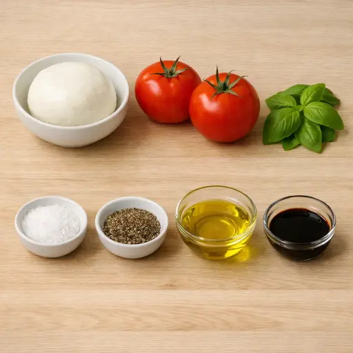 Ingredients for Heart-Shaped Caprese Salad