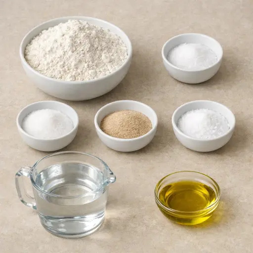 Ingredients for Hearty Artisan White Bread