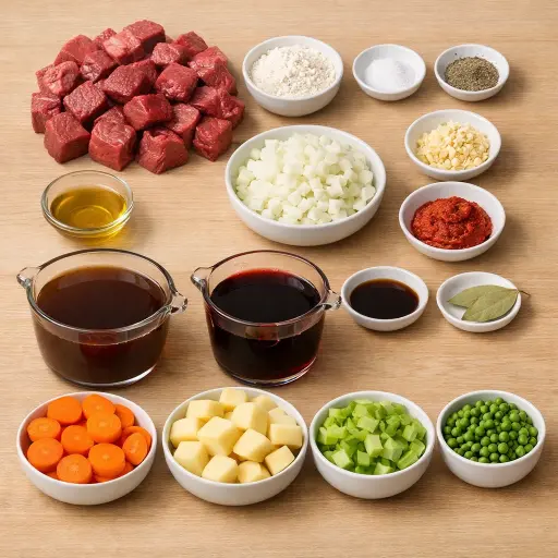 Ingredients for Hearty Autumn Beef Stew