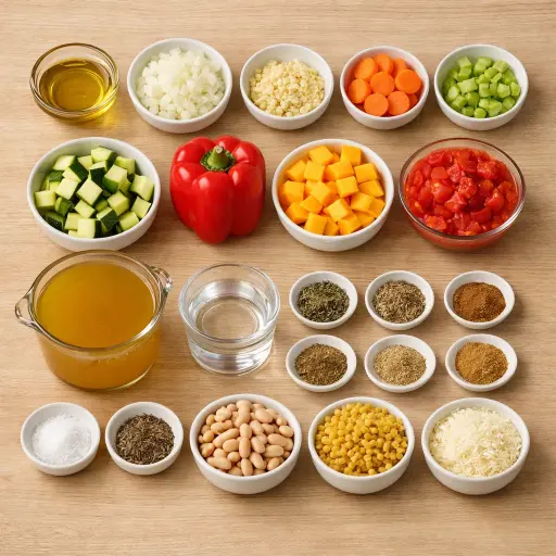 Ingredients for Hearty Autumn Minestrone Soup