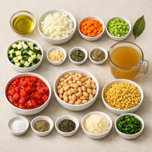 Ingredients for Hearty Autumn Pasta e Fagioli