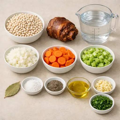 Ingredients for Hearty Bean and Ham Soup