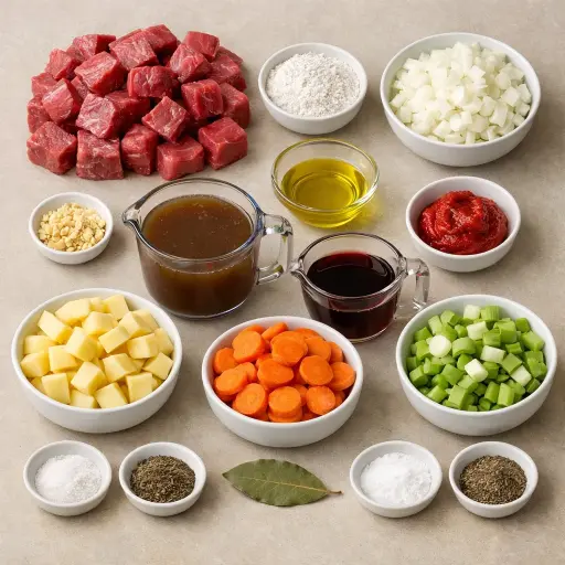 Ingredients for Hearty Beef Stew