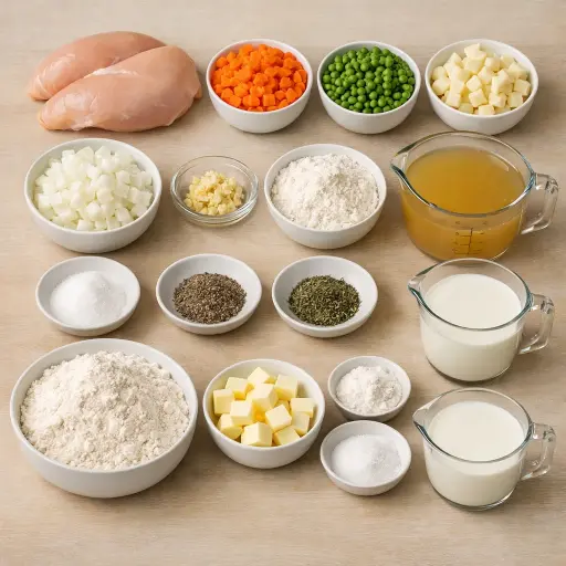 Ingredients for Hearty Biscuit-Topped Chicken Pie