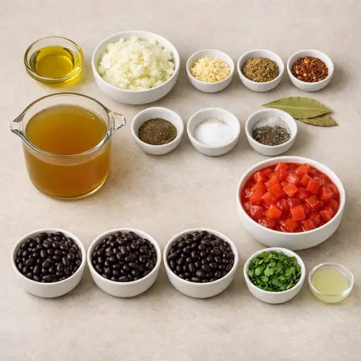 Ingredients for Hearty Black Bean Soup