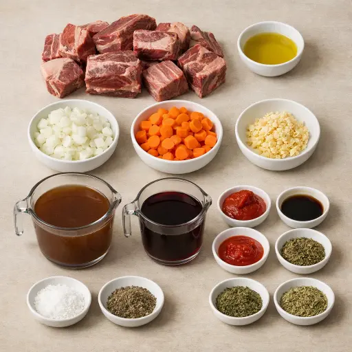Ingredients for Hearty Braised Beef Short Ribs