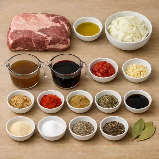 Ingredients for Hearty Braised Brisket