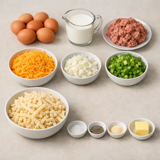Ingredients for Hearty Breakfast Casserole