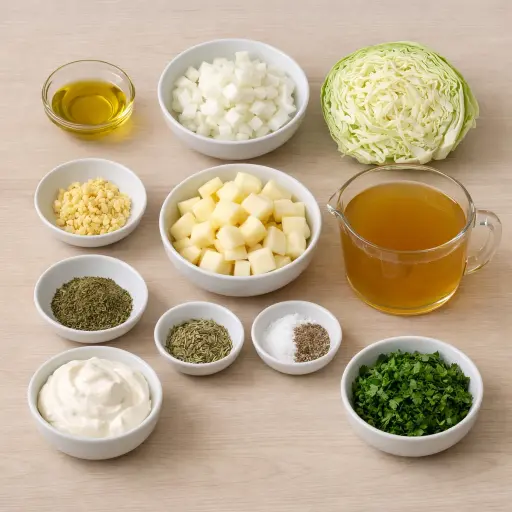Ingredients for Hearty Cabbage and Apple Soup