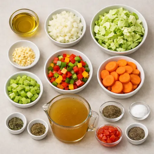 Ingredients for Hearty Cabbage Detox Soup