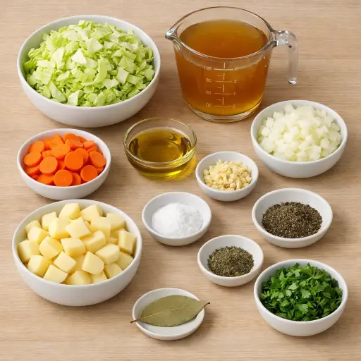 Ingredients for Hearty Cabbage Soup
