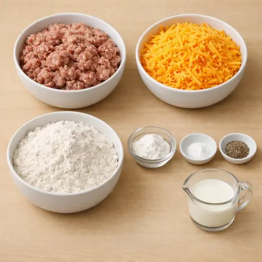 Ingredients for Hearty Cheese & Sausage Bites