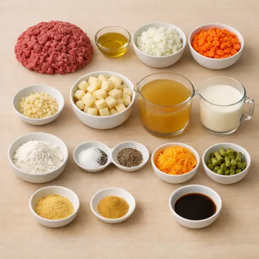 Ingredients for Hearty Cheeseburger Soup