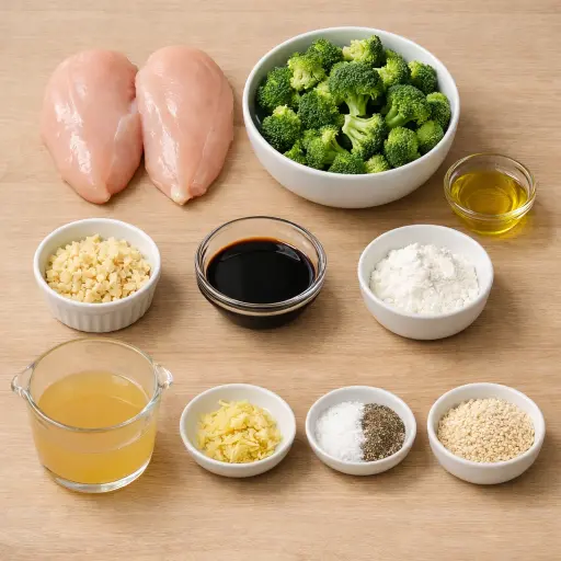 Ingredients for Hearty Chicken and Broccoli Delight