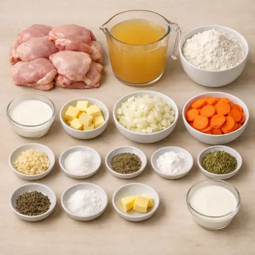Ingredients for Hearty Chicken and Dumplings