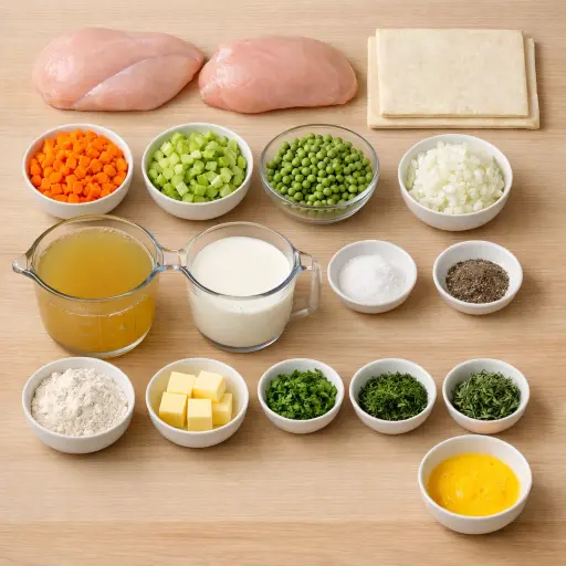 Ingredients for Hearty Chicken and Herb Pot Pie