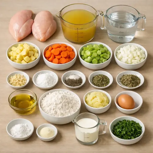 Ingredients for Hearty Chicken and Potato Dumpling Soup