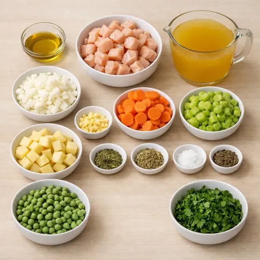 Ingredients for Hearty Chicken and Vegetable Soup