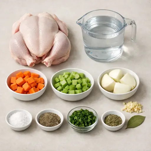 Ingredients for Hearty Chicken Broth