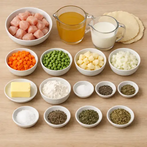 Ingredients for Hearty Chicken Pot Pie