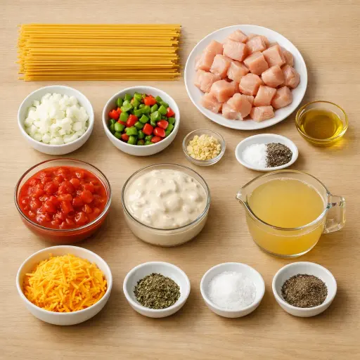 Ingredients for Hearty Chicken Spaghetti