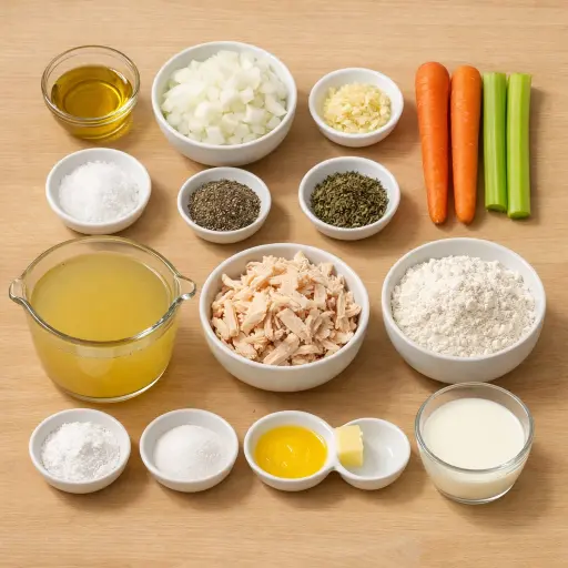 Ingredients for Hearty Country Chicken and Dumplings