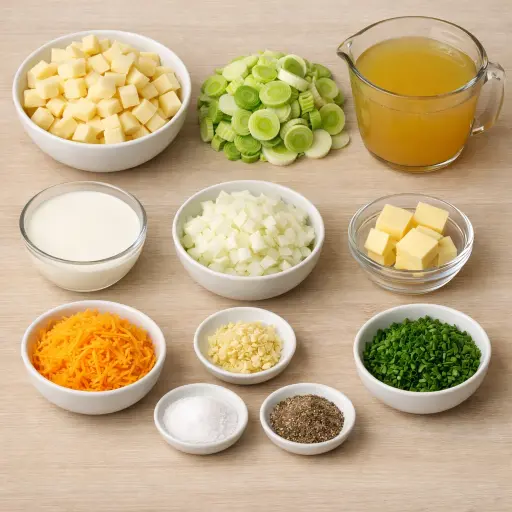 Ingredients for Hearty Crock Pot Potato and Leek Soup