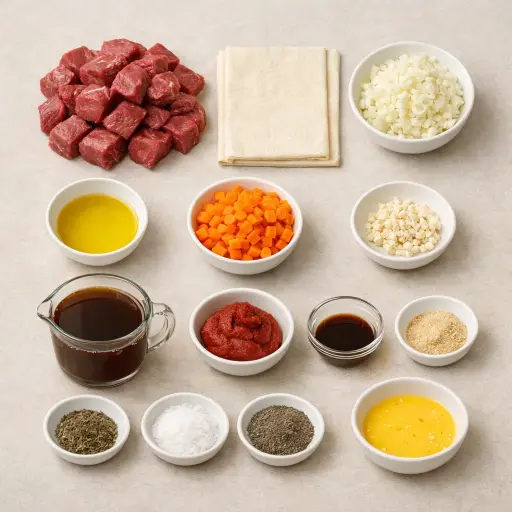 Ingredients for Hearty English Meat Pie