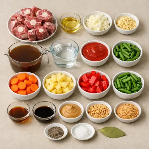 Ingredients for Hearty Filipino Oxtail Stew