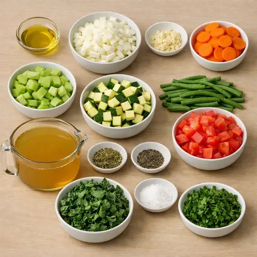 Ingredients for Hearty Garden Medley Soup