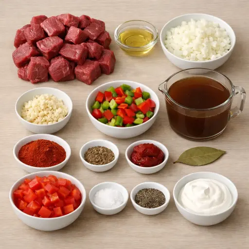 Ingredients for Hearty Goulash