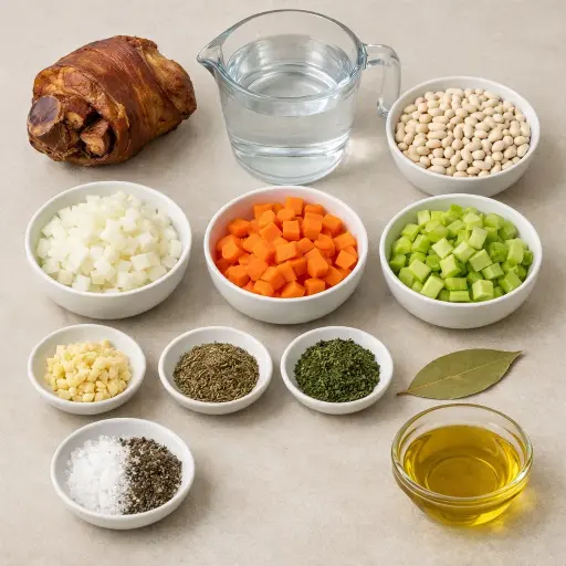 Ingredients for Hearty Ham and Bean Stew