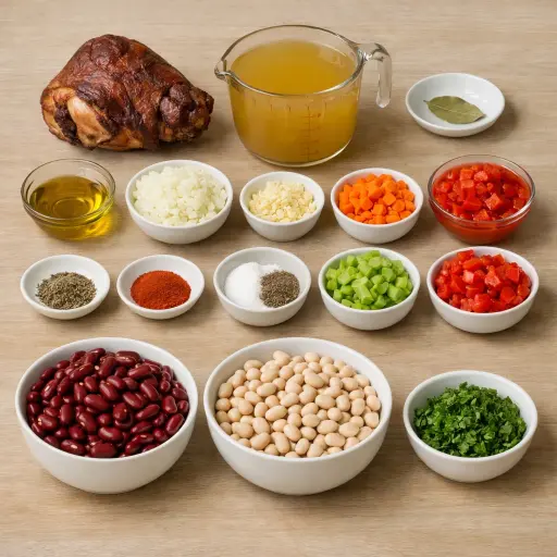 Ingredients for Hearty Ham and Mixed Bean Chowder
