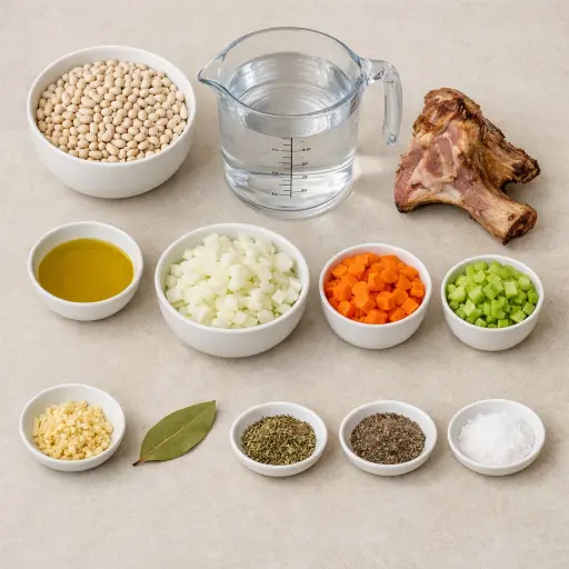 Ingredients for Hearty Ham and White Bean Stew