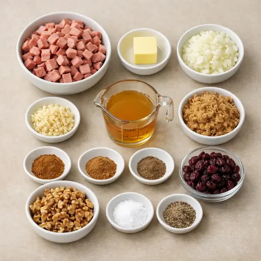 Ingredients for Hearty Ham Compote