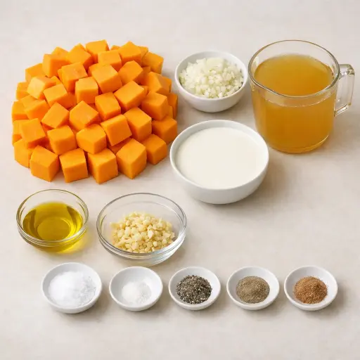 Ingredients for Hearty Harvest Butternut Squash Soup