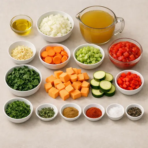 Ingredients for Hearty Harvest Vegetable Soup