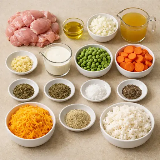 Ingredients for Hearty Herb Chicken Casserole