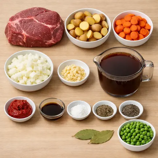 Ingredients for Hearty Herb-Infused Crockpot Stew