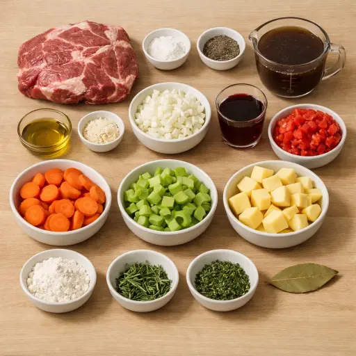Ingredients for Hearty Herb-Infused Lamb Stew