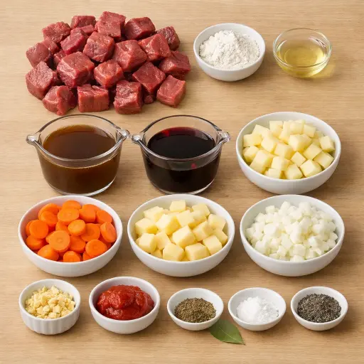Ingredients for Hearty Heritage Beef Stew