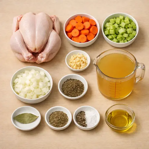 Ingredients for Hearty Heritage Chicken Soup
