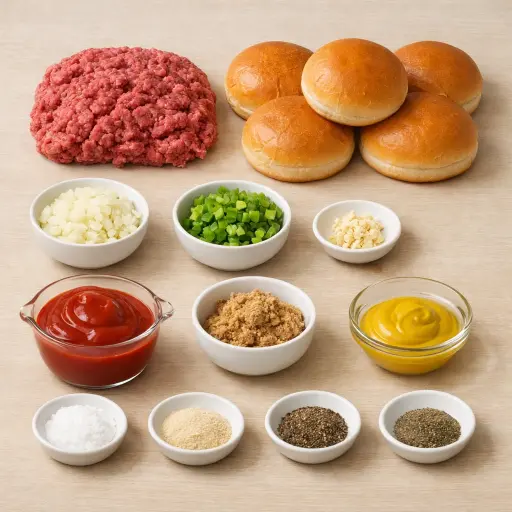 Ingredients for Hearty Homemade Sloppy Joes