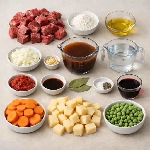Ingredients for Hearty Homestead Beef Stew