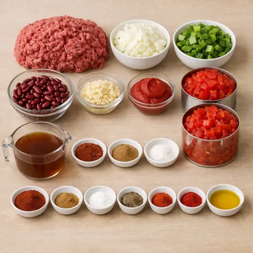 Ingredients for Hearty Homestead Chili