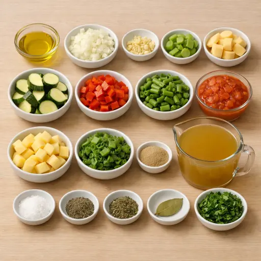 Ingredients for Hearty Homestead Vegetable Soup